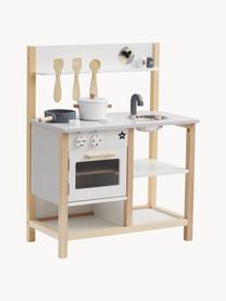 Cucina giocattolo Kids' Hub, Pannelli di fibra a media densità (MDF), legno di pioppo, compensato, acciaio inossidabile, Legno, bianco, grigio chiaro, Larg. 57 x Alt. 73 cm