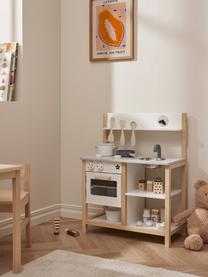 Spielküche Kids' Hub, Mitteldichte Holzfaserplatte (MDF), Pappelholz, Sperrholz, Edelstahl, Holz, Weiss, Hellgrau, B 57 x H 73 cm