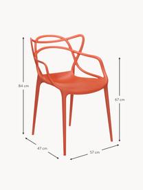 Armstoelen Masters, 2 stuks, Kunststof, Oranje, B 57 x D 47 cm