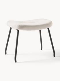 Tabouret rembourré Wing, Tissu blanc crème, noir, larg. 50 x haut. 41 cm