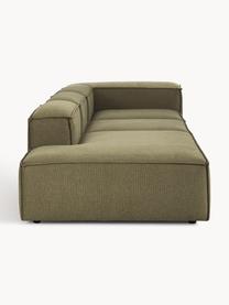 Modulaire XL chaise longue Lennon, Bekleding: 100% polyester De slijtva, Frame: massief grenenhout, multi, Poten: kunststof Dit product is , Geweven stof olijfgroen, B 357 x D 119 cm, armleuning rechts