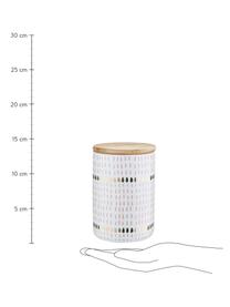 Aufbewahrungsdose Drops, Ø 10 x H 14 cm, Dose: Dolomit, Deckel: Bambus, Silikon, Rosa, Ø 10 x H 14 cm