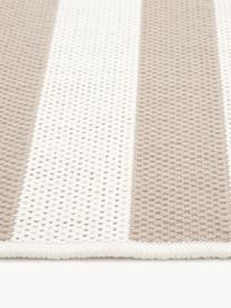 Gestreept in- & outdoor vloerkleed Axa, 86% polypropyleen, 14% polyester, Off White, lichtbeige, B 80 x L 150 cm (maat XS)