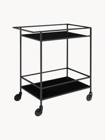 Barcart Noel, Frame: gecoat metaal, Plateaus: MDF, Zwart, B 68 x H 79 cm