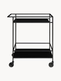 Barcart Noel, Frame: gecoat metaal, Plateaus: MDF, Zwart, B 68 x H 79 cm