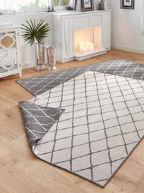 Tapis réversible d'intérieur-extérieur à losanges gris/crème Nizza, 100 % polypropylène, Blanc cassé, gris, larg. 200 x long. 290 cm (taille L)