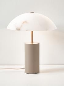 Petite lampe à poser en albâtre Essi, Blanc, beige, Ø 25 x haut. 30 cm