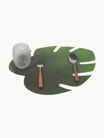 Kunststoff-Tischsets Jungle in Blattform, 6 Stück, Kunststoff (PCV), Dunkelgrün, B 37 x L 47 cm
