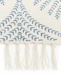 Bavlnený behúň tkaný naplocho Klara, Béžová, modrá, Š 80 x D 250 cm