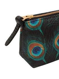 Stifte-Etui Peacock, Polyester, Leder, Schwarz, Mehrfarbig, B 22 x H 9 cm