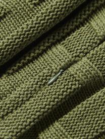 Copricuscino in cotone lavorato a maglia Gwen, 100% cotone, Verde oliva, Larg. 50 x Lung. 50 cm