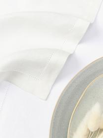 Serviettes de table en lin avec ourlet Alanta, 6 pièces, Blanc cassé, larg. 42 x long. 42 cm