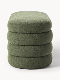 Čalouněná bouclé lavice Alto, Tmavě zelená, Š 110 cm, V 47 cm