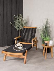 Gartenliege Little John, Gestell: Akazienholz, Schwarz, Beige, L 200 x B 73 cm