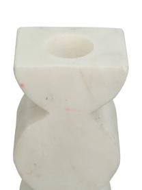 Kerzenhalter Kinga in Marmor-Optik, Polyresin, Weiß, B 8 x H 16 cm