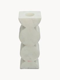 Bougeoir aspect marbre Kinga, Polyrésine, Blanc, larg. 8 x haut. 16 cm