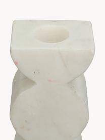 Portacandele effetto marmo Kinga, Poliresina, Bianco latte, Larg. 8 x Alt. 16 cm