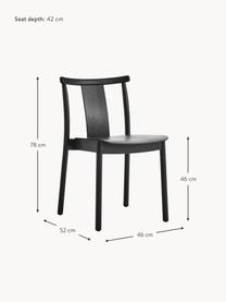 Holzstuhl Merkur aus Eichenholz, Eichenholz, Sperrholz, Schwarz, B 46 x T 52 cm