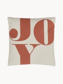 Dubbelzijdige kussenhoes Joy van biokatoen, 100% katoen, GOTS-gecertificeerd, Terracotta, beige, B 45 x L 45 cm