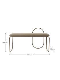 Čalouněná lavice Angui, Béžová, Š 110 cm, H 39 cm