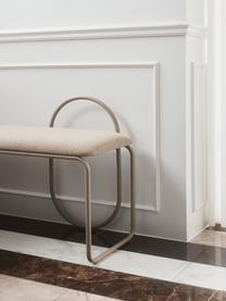 Banc rembourré Angui, Tissu beige clair, larg. 110 x prof. 39 cm