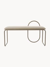 Banc rembourré Angui, Tissu beige clair, larg. 110 x prof. 39 cm