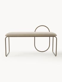 Banc rembourré Angui, Tissu beige clair, larg. 110 x prof. 39 cm