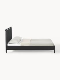 Houten bed Windsor met hoofdeinde van grenenhout, Massief grenenhout, FSC-gecertificeerd, Grenenhout, zwart, B 180 x L 200 cm