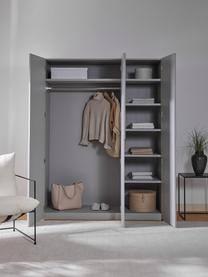 Armario modular Leon, 3 puertas (150 cm), diferentes variantes, Estructura: tablero aglomerado revest, Gris claro, Interior Basic (An 150 x Al 200 cm)