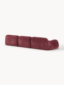 Modulares Sofa Wolke (4-Sitzer) aus Teddy-Bouclé, Bezug: Teddy-Bouclé (100 % Polye, Füße: Kunststoff Dieses Produkt, Teddy-Bouclé Weinrot, B 343 x T 118 cm