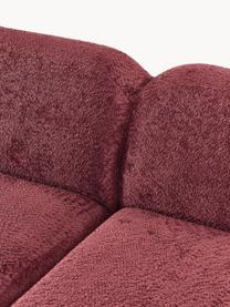 Modulares Sofa Wolke (4-Sitzer) aus Teddy-Bouclé, Bezug: Teddy-Bouclé (100 % Polye, Füße: Kunststoff Dieses Produkt, Teddy-Bouclé Weinrot, B 343 x T 118 cm