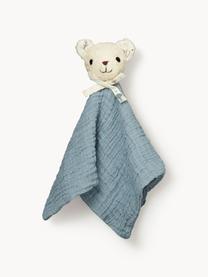 Schmusetuch Bear aus Bio-Baumwolle, Bezug: 100 % Bio-Baumwolle, OCS-, Graublau, Off White, B 35 x L 35 cm