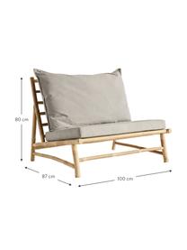 XL Bambus-Loungesessel Bamslow mit Polsterauflage, Gestell: Bambus, Bezug: 100% Baumwolle, Grau, Braun, B 100 x T 87 cm