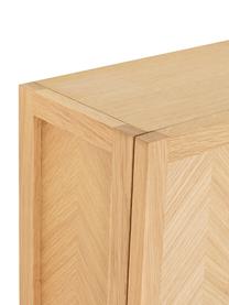 Dřevěný botník se vzorem rybí kosti Herringbone, Dubové dřevo, Š 100 cm, V 40 cm