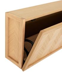 Dřevěný botník se vzorem rybí kosti Herringbone, Dubové dřevo, Š 100 cm, V 40 cm