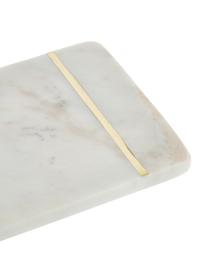 Marmor-Schneidebrett Strip, Weiß, marmoriert, Goldfarben, B 37 x T 15 cm