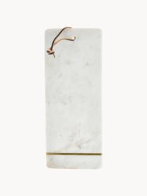 Planche à découper en marbre Strip, Blanc, marbré, larg. 37 x prof. 15 cm