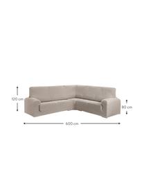 Housse de canapé Roc, 55 % polyester, 35 % coton, 10 % élastomère, Couleur crème, larg. 600 x haut. 120 cm