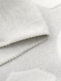 Flanelldecke Grafic in Grau/Weiss mit Muster und Ziernaht, 85% Baumwolle, 15% Polyacryl, Grau, Weiss, 130 x 200 cm