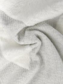 Manta de algodón Grafic, 85% algodón, 15% poliacrílico, Gris, blanco, An 130 x L 200 cm