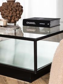 Table basse avec plateau en verre Maglehem, Transparent, noir, larg. 90 x prof. 90 cm