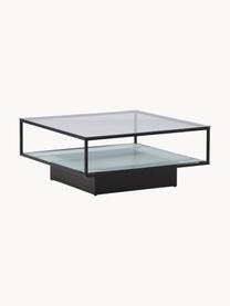 Table basse avec plateau en verre Maglehem, Transparent, noir, larg. 90 x prof. 90 cm