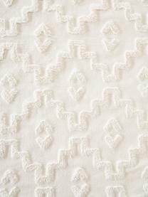 Alfombra redonda de algodón texturizada Idris, 100% algodón, Blanco crema, Ø 120 cm (Tamaño S)