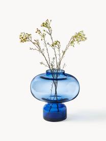 Ručne fúkaná dekoračná váza Nicola, Sodnovápenaté sklo, Modrá, Ø 20 x V 20 cm