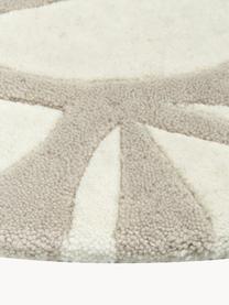 Runder Wollteppich Lando, handgetuftet, Flor: 100 % Wolle, Beige, Cremeweiß, Ø 120 (Größe S)