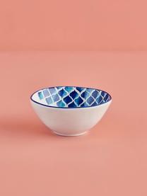 Ručne vyrobená miska Ikat, 6 ks, Keramika, Biela, modrá, Ø 16 cm