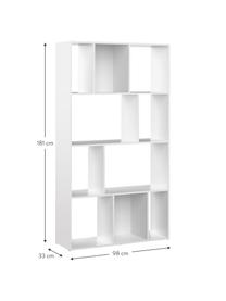 Libreria bianca Toronto, Truciolare nobilitato, Bianco, Larg. 98 x Alt. 181 cm