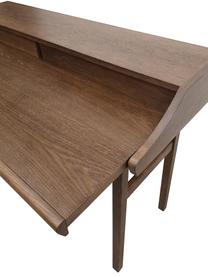 Escritorio estrecho Carteret, Patas: madera de roble maciza cu, Tablero: aglomerado chapado en mad, Madera de roble, An 115 x Al 84 cm