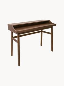 Uitschuifbare bureau Carteret, 115 x 44 - 68 cm, Poten: massief eikenhout, gebeit, Tafelblad: spaanplaat met eikenhoutf, Donkerbruin, B 115 x H 84 cm