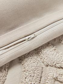 Copricuscino in cotone con motivo invernale Nira, 100% cotone, Beige con motivo fiocco di neve, Larg. 45 x Lung. 45 cm